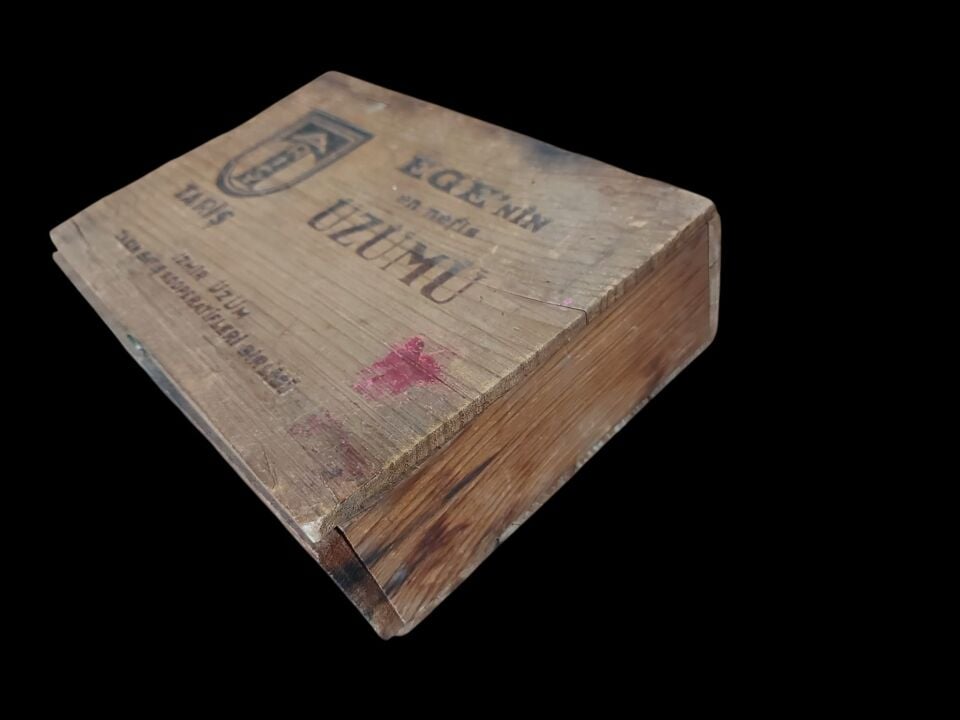 27x19x7 cm. Vintage Ahşap Üzüm Kutusu