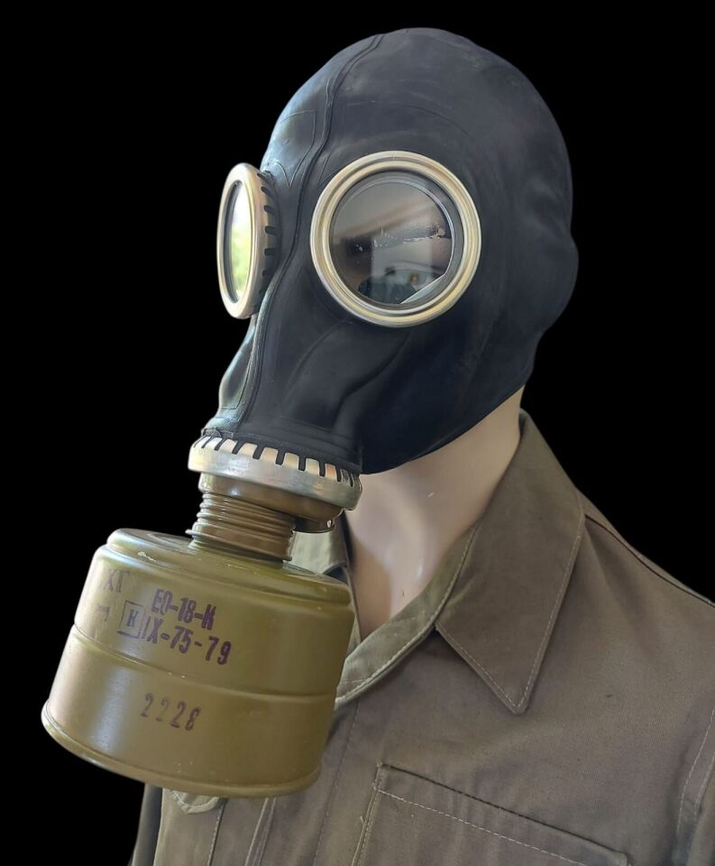 Rus GP-5 Siyah Renk Gaz Maskesi+40mm. Gost Filitre