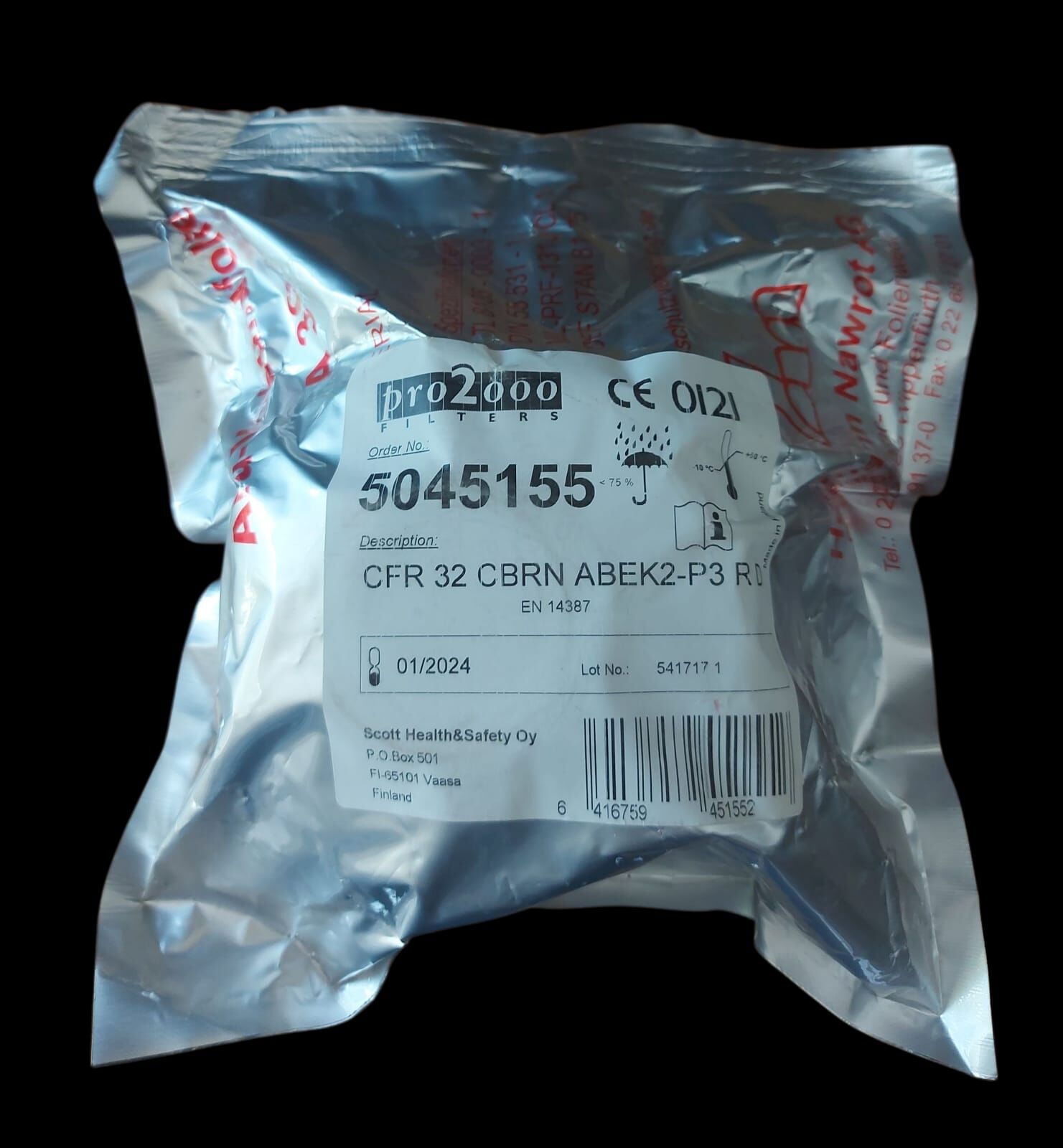 Scott Pro 2000 CFR 32 CBRN ABEK2-P3 RD Filitre (Sıfır Ürün)