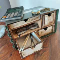 Metal Mühimmat Kutusu İçinde Çekmeceli Organizer Model-2