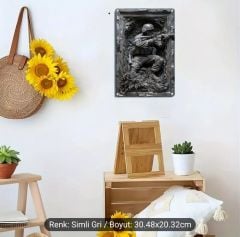30x20 cm. Asker Motifli Alüminyum Tabela