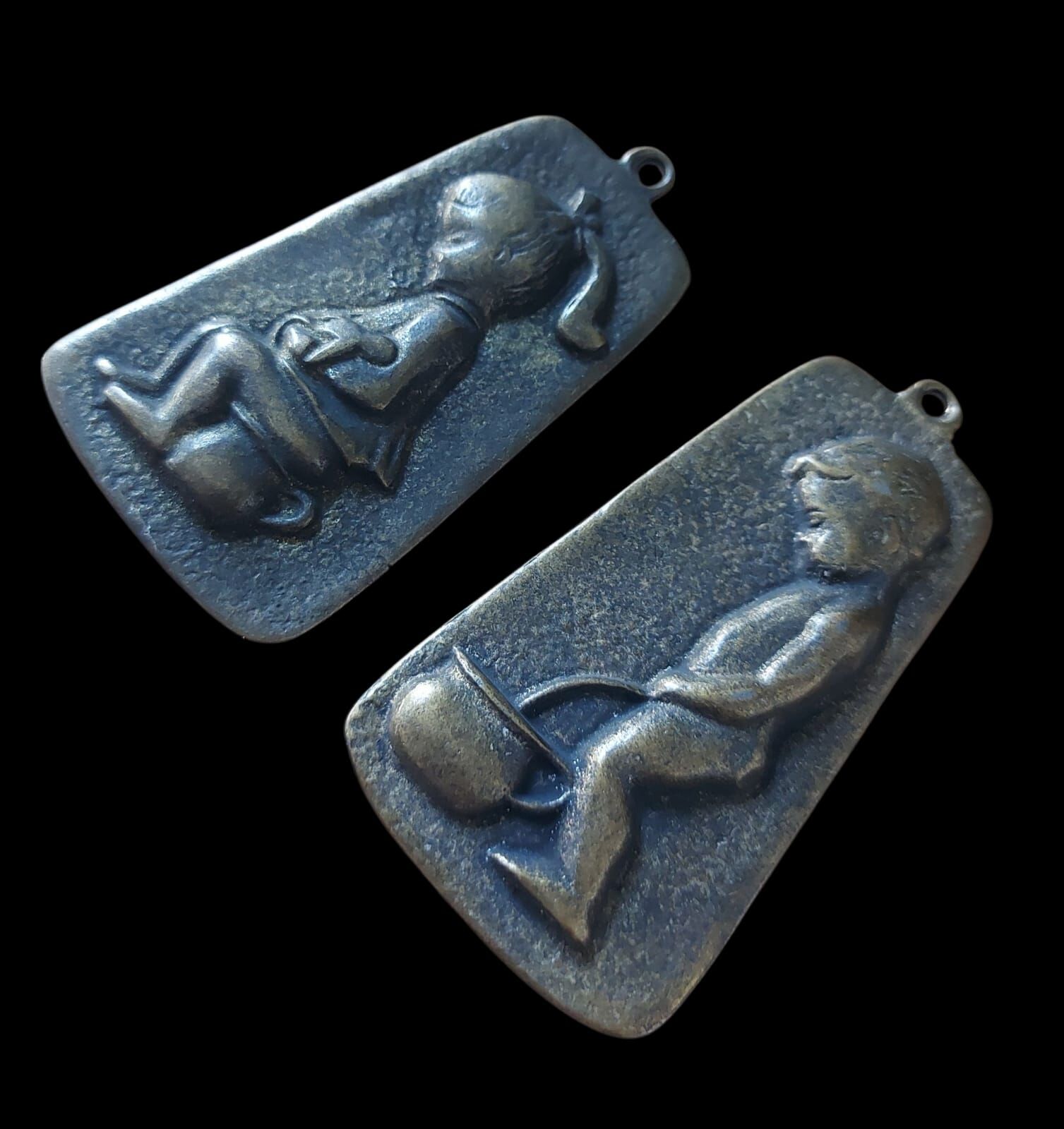 5x10 cm.Metal  Malzeme WC Erkek-Kadın İşaretleri (Askı Delikli)