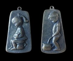 5x10 cm.Metal  Malzeme WC Erkek-Kadın İşaretleri (Askı Delikli)