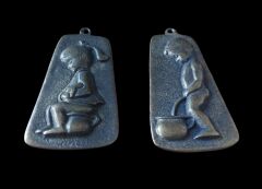 5x10 cm.Metal  Malzeme WC Erkek-Kadın İşaretleri (Askı Delikli)