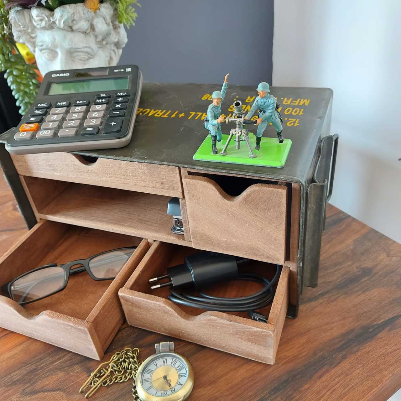 Metal Mühimmat Kutusu 5 Çekmeceli Organizer