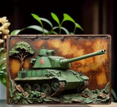 30x20 cm. Tank Motifli Alüminyum Tabela