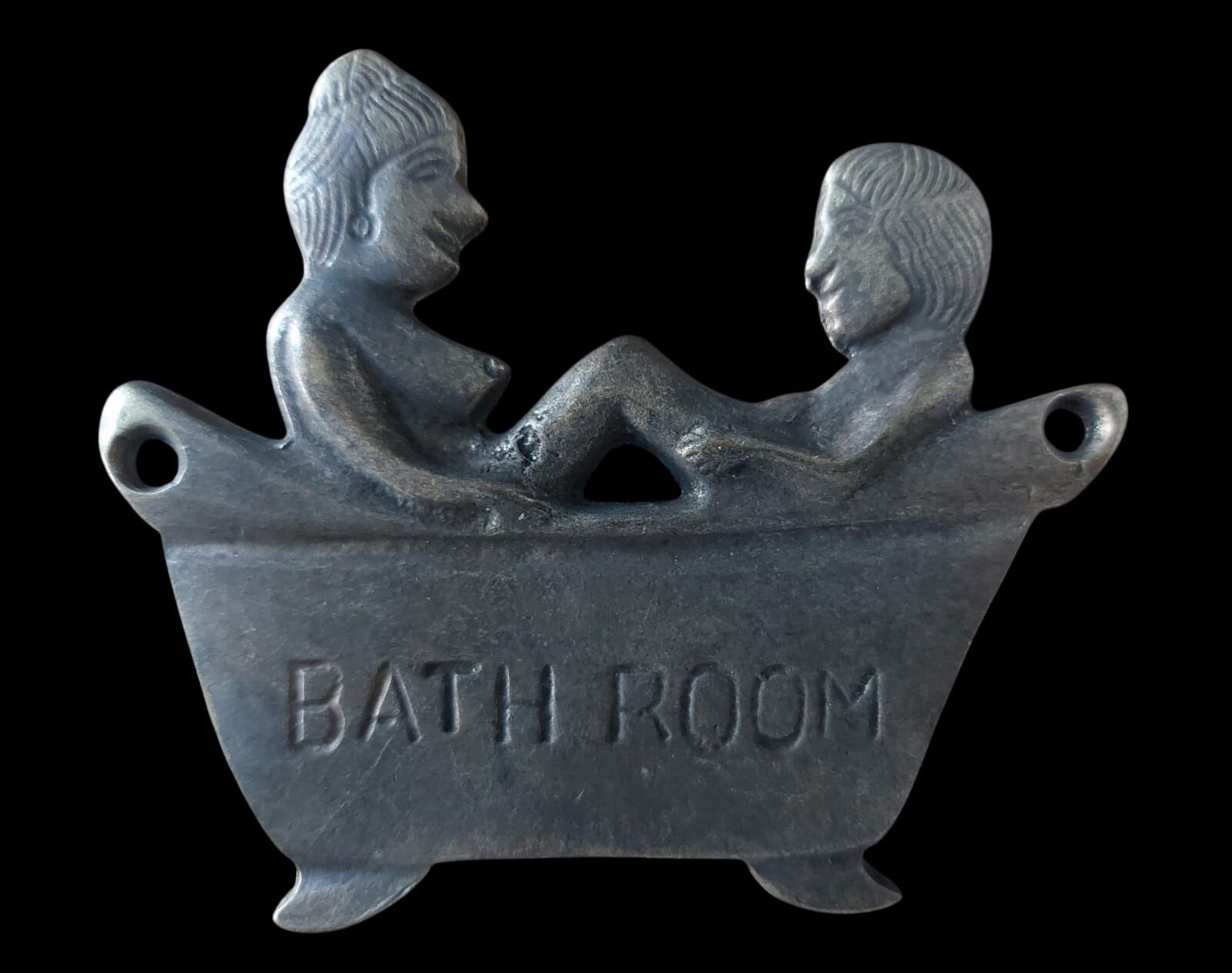10x9 cm. Metal Malzeme Bath Room (Banyo) İşareti ( 2Adet Askı Delikli)
