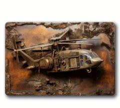 30x20 cm. Helikopter Motifli Alüminyum Levha