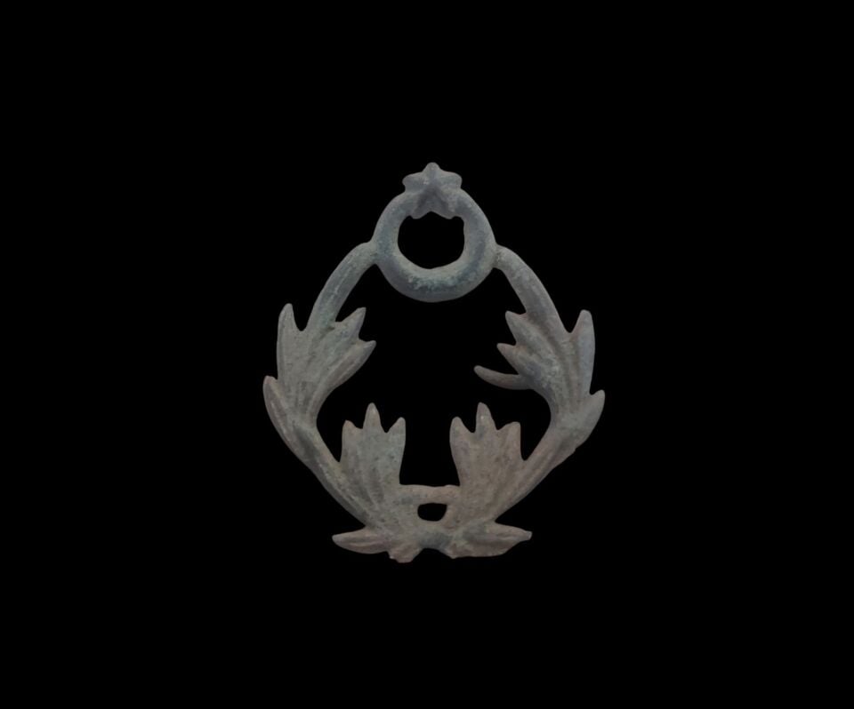 3.5X4.5 cm. Osmanlı Dönemi Metal Jandarma Şapka Kokart