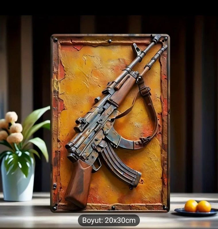 30x20 cm. 2D Düz Baskı Retro Metal Levha