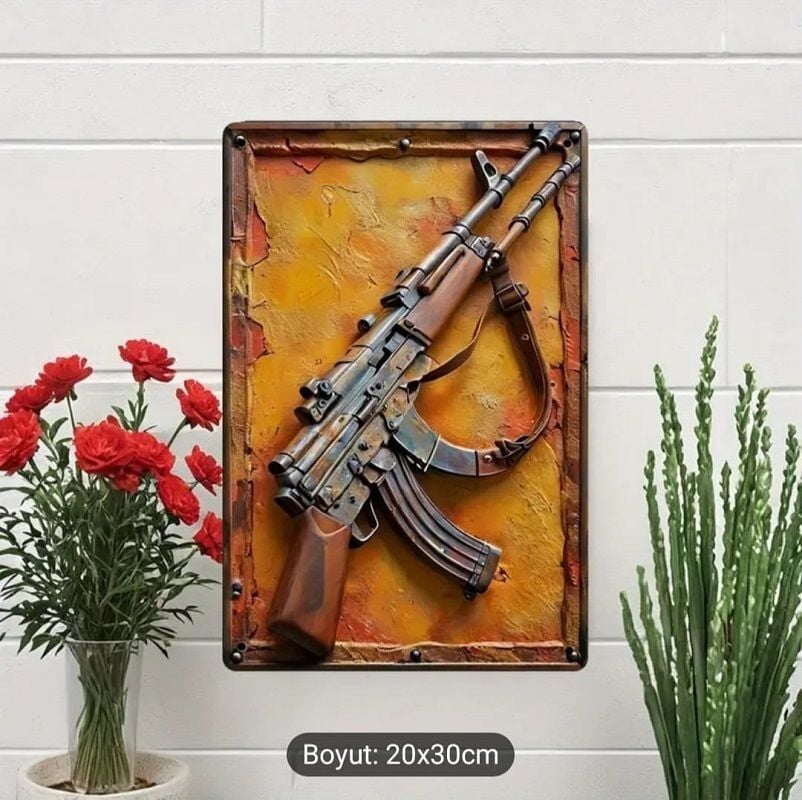 30x20 cm. 2D Düz Baskı Retro Metal Levha