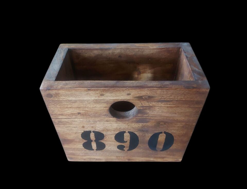 22x11.5x19 cm. Doğal Ahşap Organızer Modeli