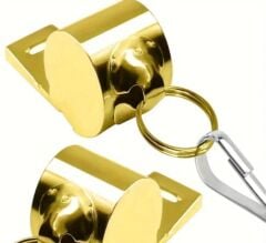 Altın Renk Kayışlı Paslanmaz Çelik Yüksek Sesli Spor Düdüğü