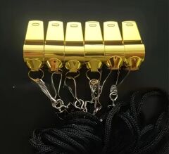 Altın Renk Kayışlı Paslanmaz Çelik Yüksek Sesli Spor Düdüğü