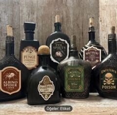 15 Adet Vintage Şişe Etiketi (Kendinden Yapışkanlı)