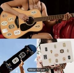 52 Adet Vinil Kağıt  Yapışkanlı Etiketler