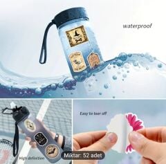 52 Adet Vinil Kağıt  Yapışkanlı Etiketler