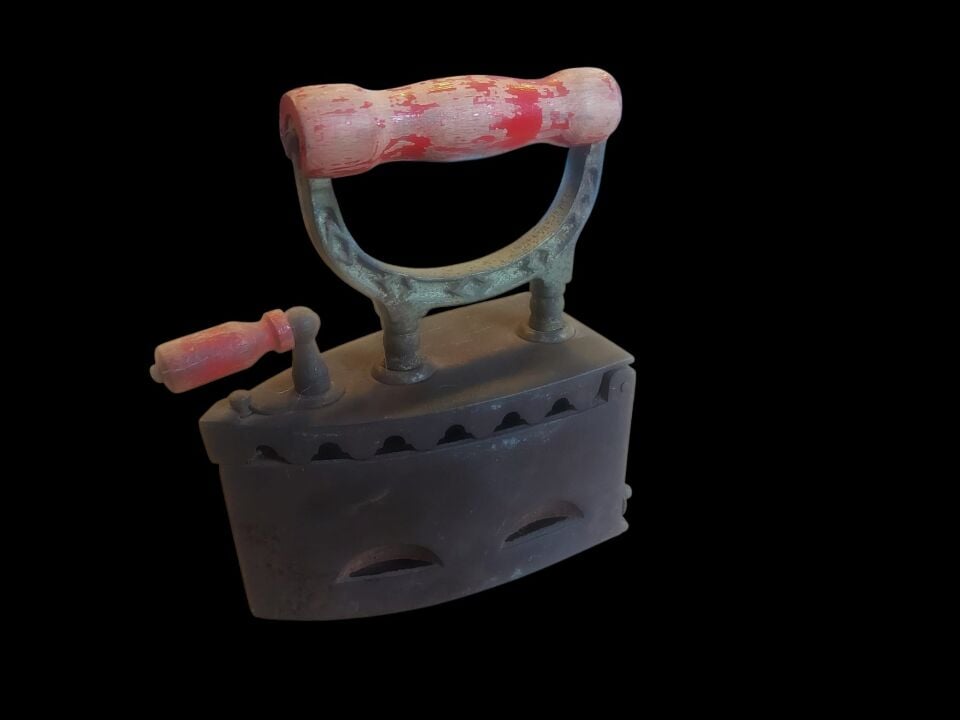 19x9x22 cm. Osmanlı Dönemi Büyük Boy Kömürlü Ütü
