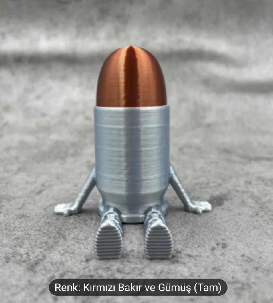 9x6,5 cm. Dekoratif  Bullet Buddy Masa Üstü Fİgürü (Ayaklar Hareketli)