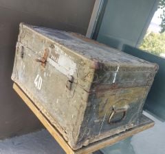 75x47x40 cm. Vintage Metal Mühimmat Sandığı