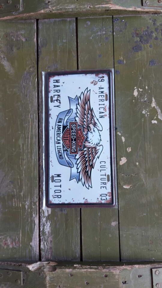 Dekoratif Metal Levha-Harley Motor