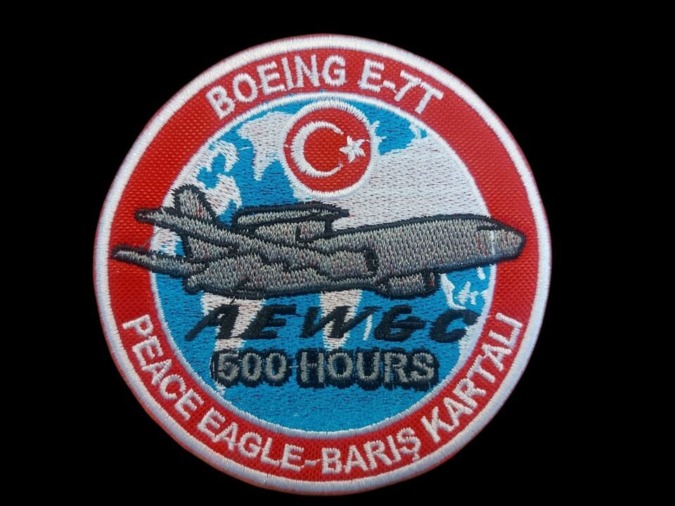 9.5 cm. Çap Boeing E-7 Peace Eagle  Barış Kartalı Nakış İşleme Patch