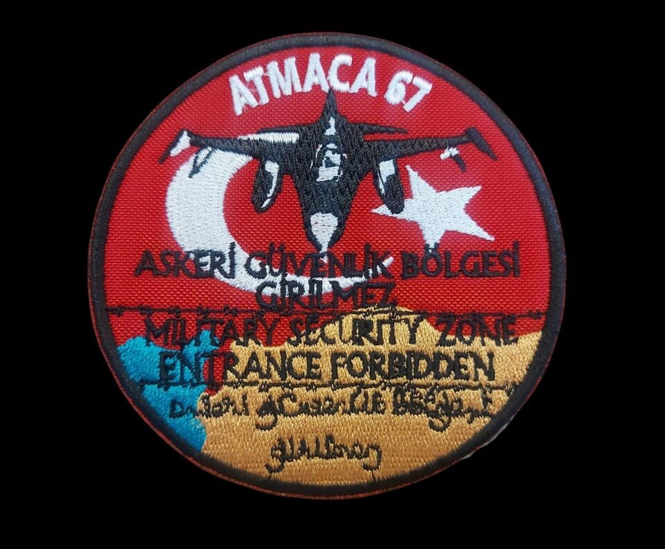 9.5 cm. Çap Atmaca 67 Nakış İşleme Patch