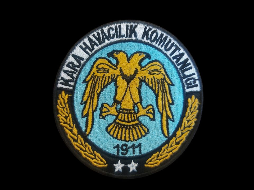 9.5 cm. Çap Kara Havacılık K'lığı Nakış İşleme Patch