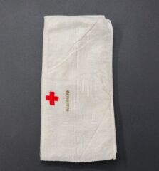 Ww2 (1940'lar) Beyaz Keten Üzerinde Nakışlı Vintage Mendil
