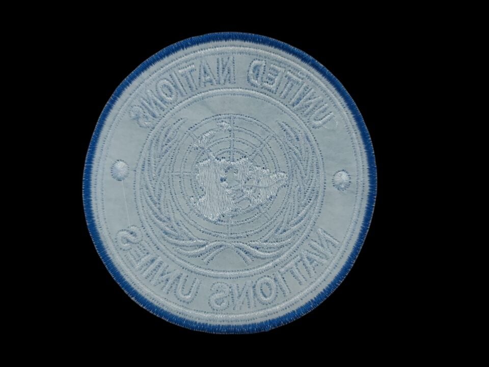 9 cm. Çap Birleşmiş Milletler Nakış İşleme Patch