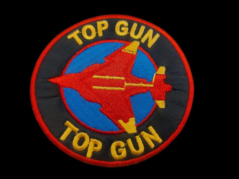 9 cm. Çap Top Gun Nakış İşleme Patch