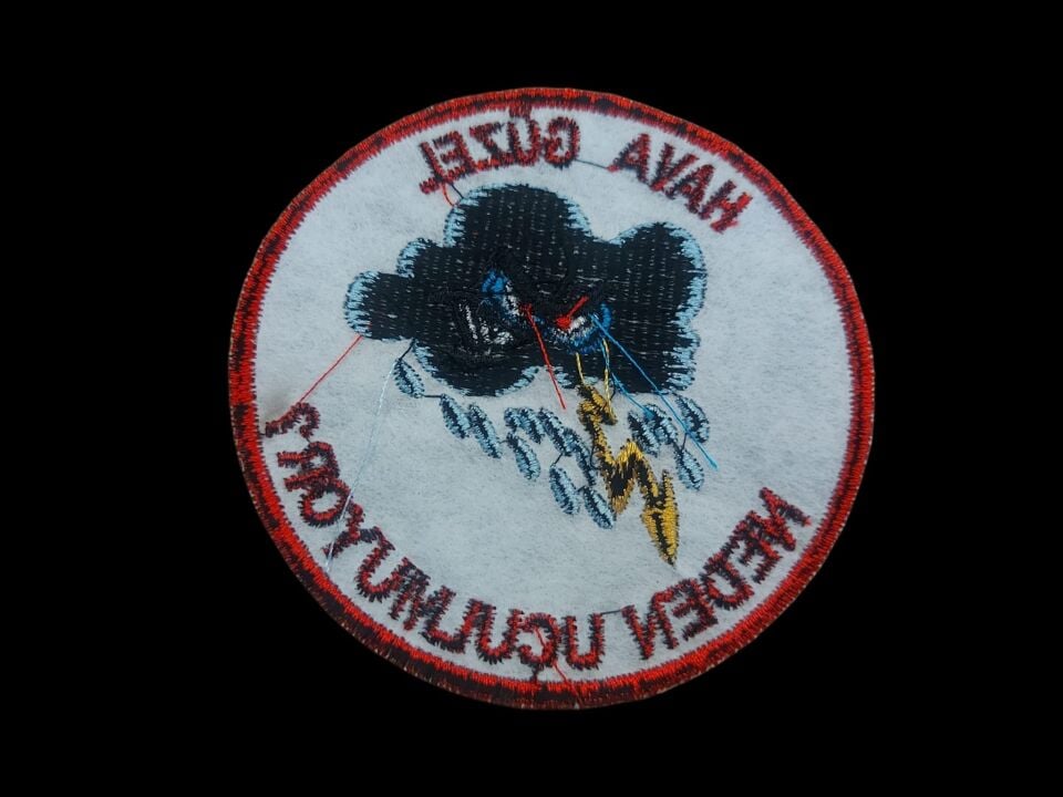 9 cm. Çap Türk Hava Kuvvetleri Nakış İşleme Hatıra/Mizahi Patch