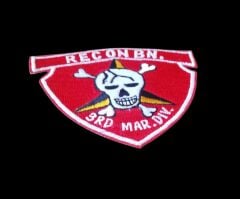 12x10 cm. 1947 ABD Soğuk Savaş Deniz Piyadeleri 3.Deniz Piyade Tümeni Keşif Tabur Yaması (Nakış-Orjinal Ürün)