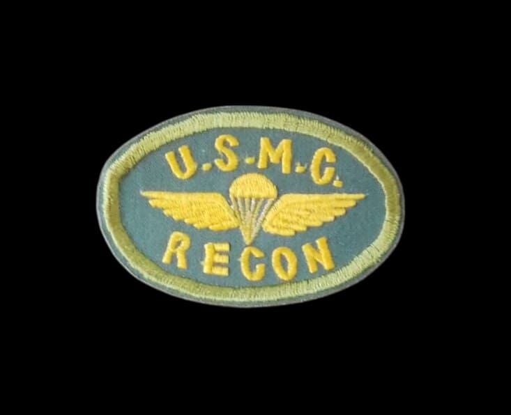 8x5.5 cm.Birleşik Devletler Deniz Piyadeleri  USMC Keşif Yaması (Nakış-Orjinal Ürün)