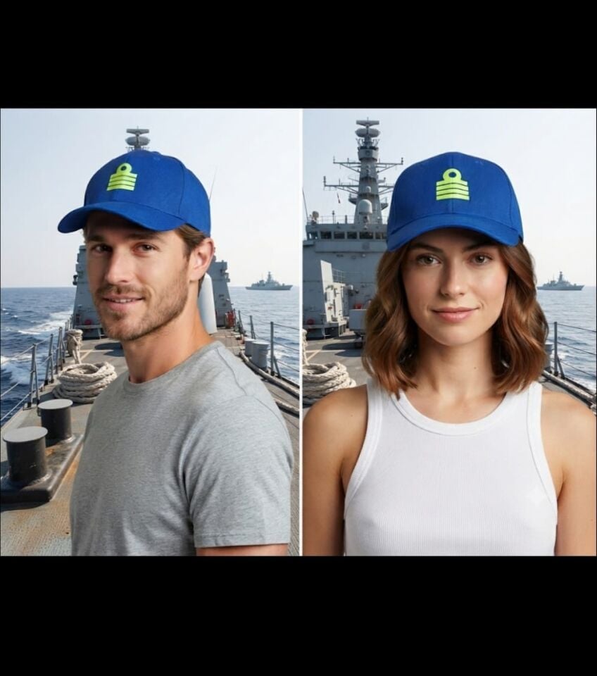 Mavi Renk Admiral(Amiral) Tasarım Şapka Modeli Unisex (Ayarlanabilir) Sıfır Ürün
