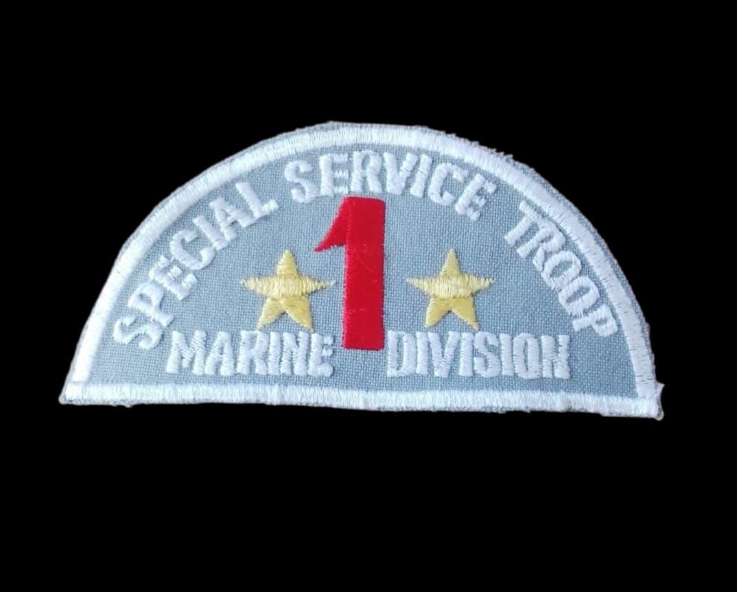 10x5 cm. Soğuk Savaş ASMC Deniz Piyadeleri Özel Servis Birliği 1. Bölüm Yaması(Nakış-Orjinal Ürün)