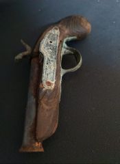 23 cm. Antika Çakaralmaz Tabanca