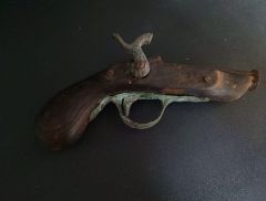 23 cm. Antika Çakaralmaz Tabanca