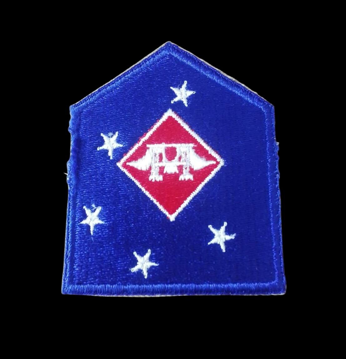 7.5x9 cm. Ww2 ABD Deniz Piyadeleri 1.Mac Amfibi Komutanlığı Havacılık Müh.Taburu Felt Yaması (Nakış-Orjinal Ürün)