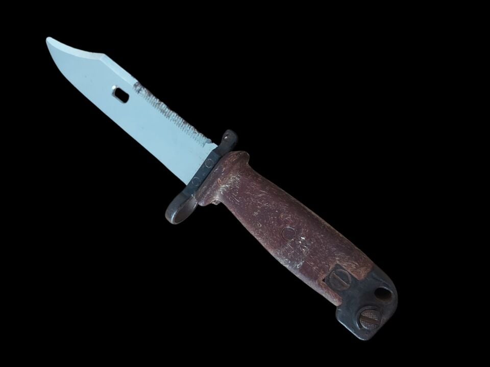 27 cm. Sovyet AK-47 (Kalaşnikov) Kasatura Kınsız (Yaşanmışlığı İle) Orjinal Ürün