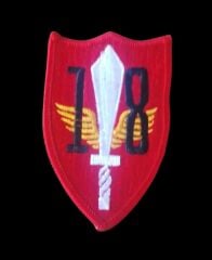 6x9.5 cm. Ww2 ABD Deniz Piyadeleri 18.Savunma Taburu Yaması (Nakış-Orjinal Ürün)
