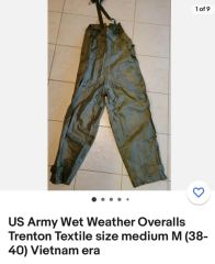 US Islak Hava Tulumu Vietnam Savaşı Unisex (S Beden)