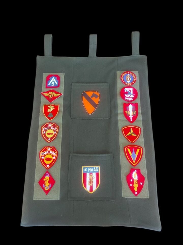 50x73 cm. Haki Renk Kaput Kumaş Patch Organizer ( Patch'ler Dahil Değildir)