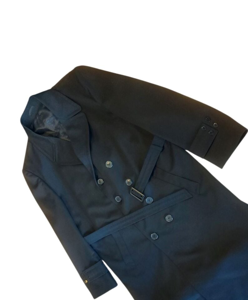 Siyah Renk Deniz Kuvvetleri Harici Sb. Pardesü (Trençkot) Unisex (50-A/M-L Beden) Sıfır Ürün