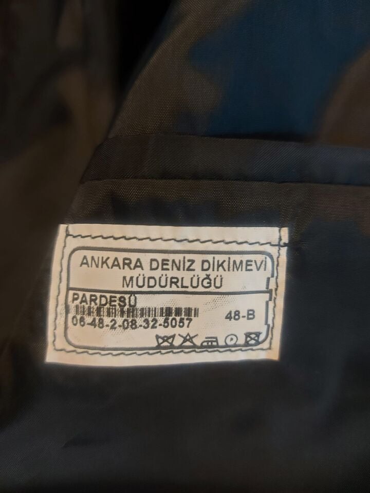 Siyah Renk Deniz Kuvvetleri Harici Pardesü (Trençkot) Unisex (48-B/M Beden) Sıfır Ürün