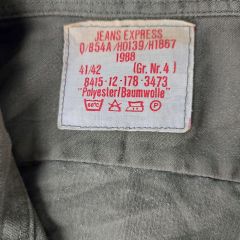 Alman Uzun Kollu Askeri Gömlek Unisex (L Beden)