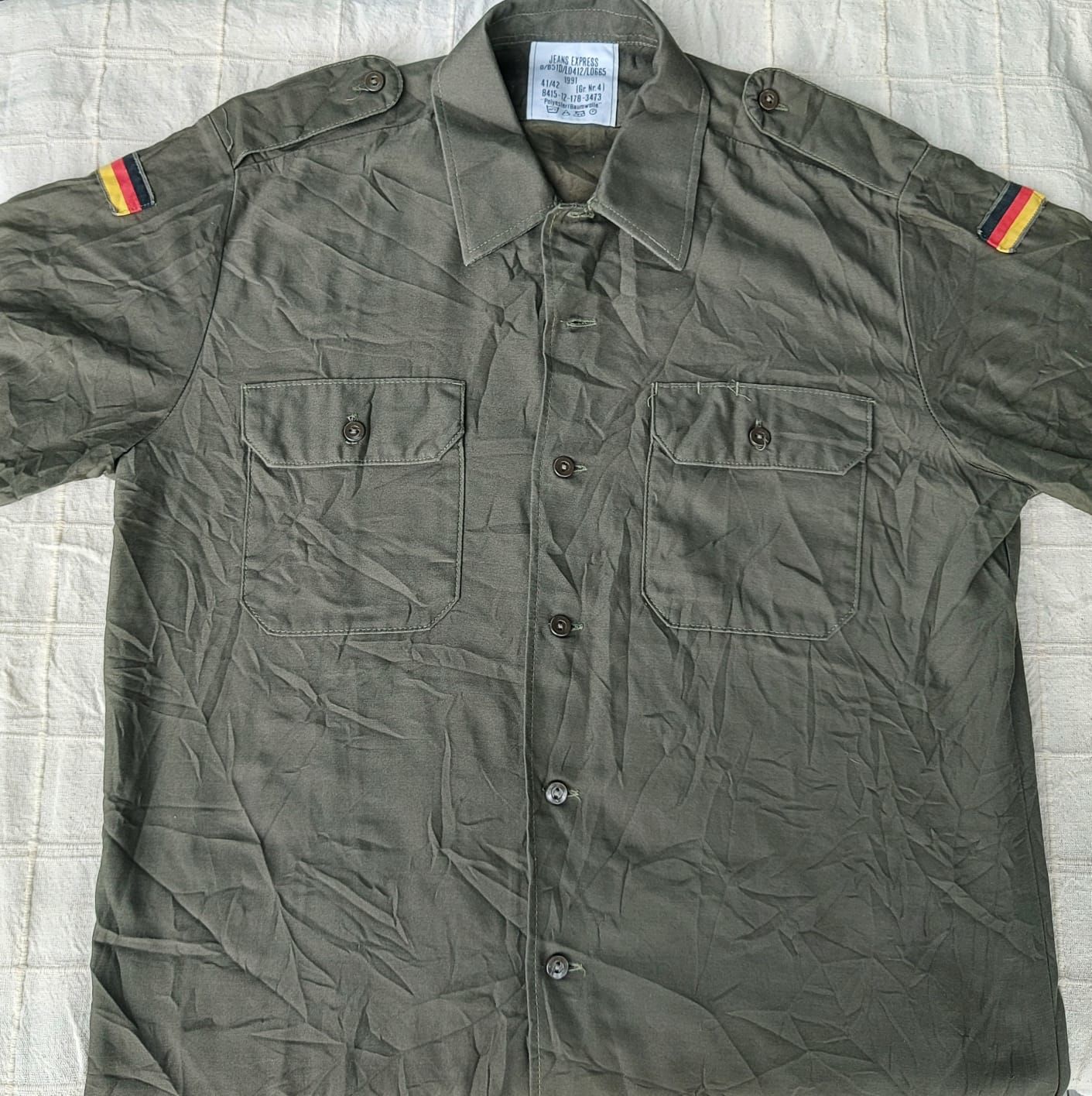 Alman Kısa Kollu Askeri Gömlek Unisex (XL Beden)
