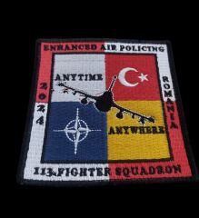 9.5x9.5 cm. F-16 Nato Geliştirilmiş Hava Polisliği Romanya 2024 113. Filo SQ THK Patch