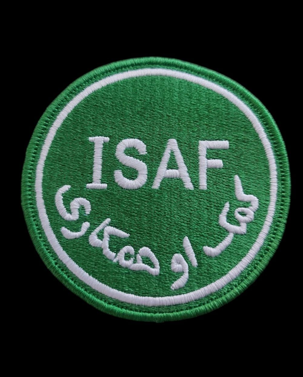 8 cm. Çap ISAF Uluslararası Güvenlik Yardım Gücü Nakış Patch