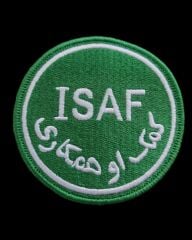 8 cm. Çap ISAF Uluslararası Güvenlik Yardım Gücü Nakış Patch